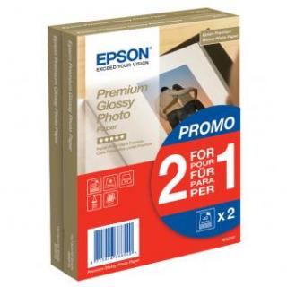 Epson Premium Glossy Photo Paper, C13S042167, foto papier, promo 1+1 zdarma typ lesklý, biely, 10x15cm, 4x6", 255 g/m2, 2x40 ks, a