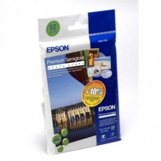 Epson Premium Semigloss Photo Paper, C13S041765, foto papier, lesklý, biely, 10x15cm, 4x6", 251 g/m2, 50 ks, atramentový