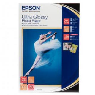Epson Ultra Glossy Photo Paper, C13S041943BH, foto papier, lesklý, biely, R200, R300, R800, RX425, RX500, 10x15cm, 4x6", 300 g/m2,