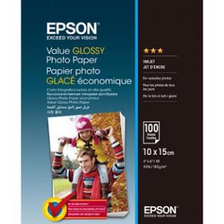 Epson Value Glossy Photo Paper, C13S400039, foto papier, lesklý, biely, 10x15cm, 183 g/m2, 100 ks, atramentový