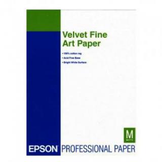 Epson Velvet Fine Art Paper, C13S041637, umelecký papier, zamatový, biely, A3+, 260 g/m2, 20 ks, atramentový