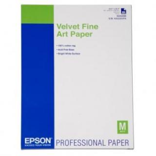 Epson Velvet Fine Art Paper, C13S042096, umelecký papier, zamatový, biely, A2, 260 g/m2, 25 ks, atramentový