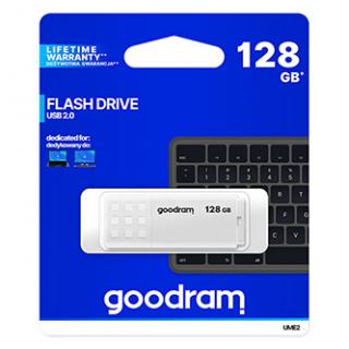 Goodram USB flash disk, USB 2.0, 128GB, UME2, biely, UME2-1280W0R11, USB A, s krytkou