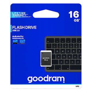 Goodram USB flash disk, USB 2.0, 16GB, UPI2, čierny, UPI2-0160K0R11, USB A, s krytkou