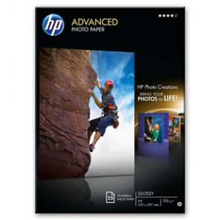 HP Advanced Glossy Photo Paper, Q5456A, foto papier, lesklý, zdokonalený typ biely, A4, 250 g/m2, 25 ks, atramentový