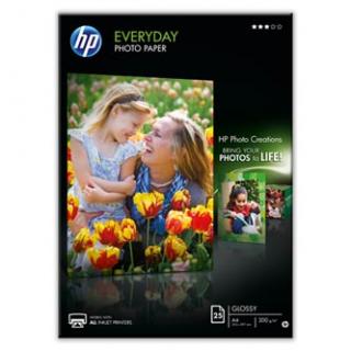 HP Everyday Glossy Photo Paper, Q5451A, foto papier, lesklý, biely, A4, 200 g/m2, 25 ks, atramentový