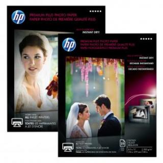 HP Premium Plus Glossy Photo Paper, CR672A, foto papier, lesklý, biely, A4, 300 g/m2, 20 ks, atramentový