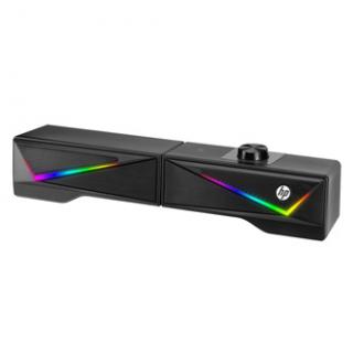 HP Soundbar DHE-6005, 2.0, 6W, čierny, regulácia hlasitosti, stolový, 3,5 mm jack (USB), podsvietený, 300Hz-20KHz