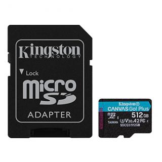 Kingston pamäťová karta Canvas Go! Plus, 512GB, micro SDXC, SDCG3/512GB, UHS-I U3, s adaptérom, A2, V30