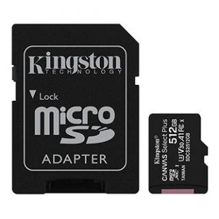 Kingston pamäťová karta Canvas Select Plus, 512GB, micro SDXC, SDCS2/512GB, UHS-I U1 (Class 10), s adaptérom, A1