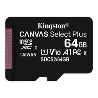 Kingston pamäťová karta Canvas Select Plus, 64GB, micro SDXC, SDCS2/64GBSP, UHS-I U1 (Class 10), A1