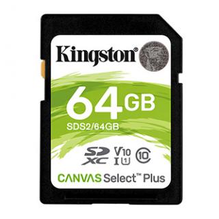 Kingston pamäťová karta Canvas Select Plus, 64GB, SDXC, SDC2/64GB, UHS-I U3 (Class 10), A1