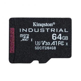 Kingston pamäťová karta Industrial C10, 64GB, micro SDXC, SDCIT2/64GBSP, UHS-I U3 (Class 10), pSLC karta, V30, A1