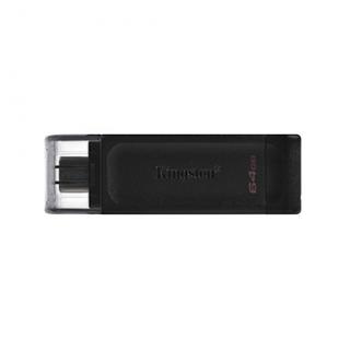 Kingston USB flash disk, USB 3.0, 64GB, DataTraveler 70, čierny, DT70/64GB, USB C