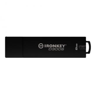 Kingston USB flash disk, USB 3.0, 8GB, IronKey D300S, čierny, IKD300S/8GB, USB A, šifrovanie XTS-AES 256-bit, FIPS 140-2 Level 3