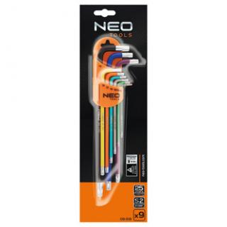 Kľúče Torx 09-518, sada 9 ks, farebné, NEO TOOLS