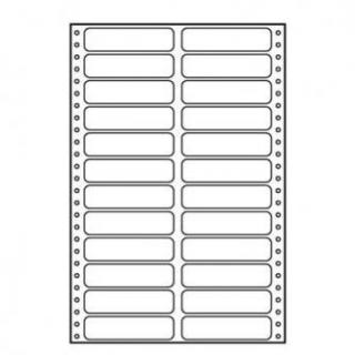 Logo tabelačné etikety 89mm x 23.4mm, A4, dvojradové, biele, 24 etikety, balené po 25 ks, pre ihličkové tlačiarne