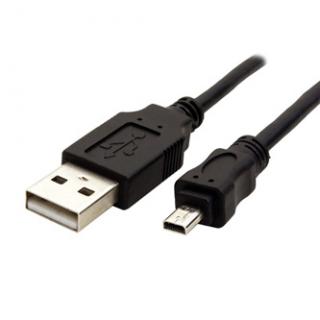 Logo USB kábel (2.0), USB A samec - 8-pin samec, 1.8m, čierny, blister, PANASONIC