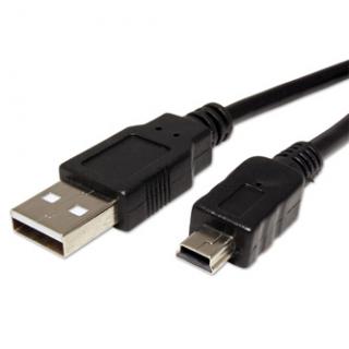 Logo USB kábel (2.0), USB A samec - miniUSB samec, 1.8m, čierny, cena za 1 kus