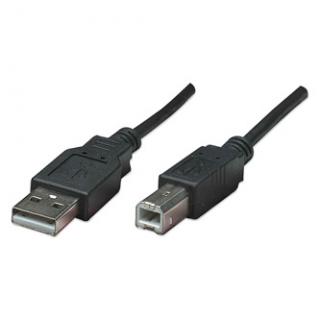 Logo USB kábel (2.0), USB A samec - USB B samec, 3m, čierny, blister