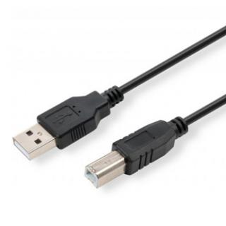 Logo USB kábel (2.0), USB A samec - USB B samec, 5m, čierny