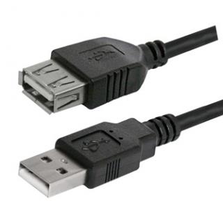 Logo USB predlžovačka (2.0), USB A samec - USB A samica, 1.8m, čierna, 10-pack, cena za 1 kus