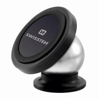 Magnetický držiak mobilu(GPS) Swissten do auta, čierny, plast, kĺbový, čierna, mobil