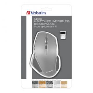Myš bezdrôtová, Verbatim Deluxe, šedá, optická, 1600DPI