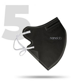 Nano prateľný respirátor, FFP2, čierny, univerzál., 5ks, Nanolab
