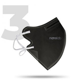 Nano respirátor, FFP2, čierny, univerzál., 3ks, Nanolab