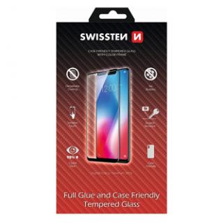 Ochranné temperované sklo Swissten, pro Apple iPhone 7 PLUS/8 PLUS, čierna, case friendly and color frame