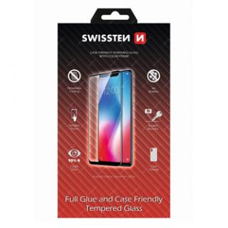 Ochranné temperované sklo Swissten, pro Apple iPhone XS MAX, čierna, case friendly and color frame