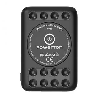 Powerton, power banka s bezdrôtovým nabíjaním, Li-Pol, 5V, nabíjanie telefónov/tabletov, WBP5, 5000mAh, prísavky pre priľnutie k t