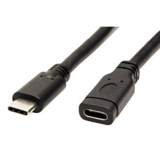 Predĺžovací USB kábel (3.1), USB C samec - USB C samica, 1m, čierny, plastic bag
