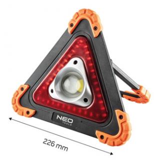 Prenosný trojuholníkový LED reflektor z plast-nylon, 99-076, 10W, 4xAA, 3 režimy svietenia, NEO TOOLS