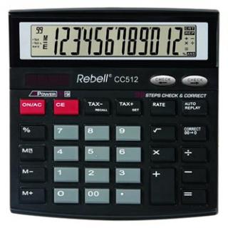 Rebell Kalkulačka RE-CC512 BX, čierna, stolová, dvanásťmiestna