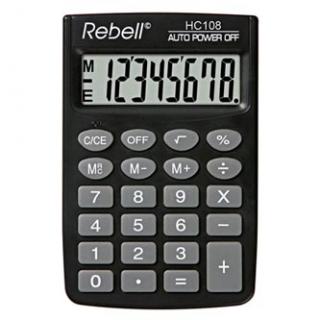 Rebell Kalkulačka RE-HC108 BX, čierna, vrecková, osemmiestna