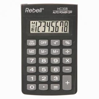 Rebell Kalkulačka RE-HC308 BX, čierna, vrecková, osemmiestna
