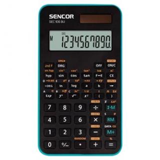 Sencor Kalkulačka SEC 106 BU, modrá, školská, desaťmiestna, modrý rámček