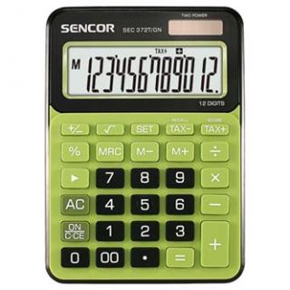 Sencor Kalkulačka SEC 372T/GN, zelená, stolová, dvanásťmiestna