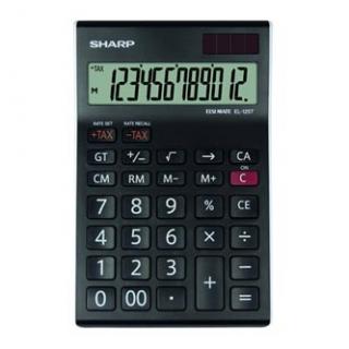 Sharp Kalkulačka EL-125TWH, čierno-biela, stolová, dvanásťmiestna