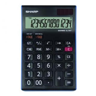 Sharp Kalkulačka EL-145TBL, čierno-modrá, stolová, štrnásťmiestna