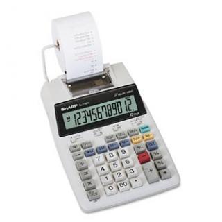 Sharp Kalkulačka EL-1750V, biela, stolová s tlačou, dvanásťmiestna, bez adaptéra