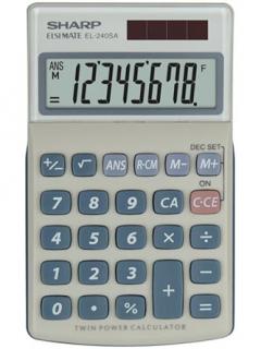 Sharp Kalkulačka EL-240SA, strieborná, vrecková, osemmiestna