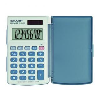 Sharp Kalkulačka EL-243S, šedo-modrá, vrecková, osemmiestna