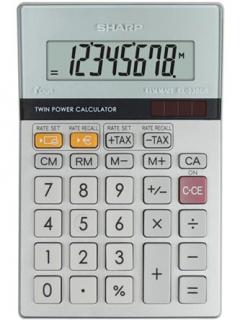 Sharp Kalkulačka EL-330ER, strieborná, vrecková, osemmiestna