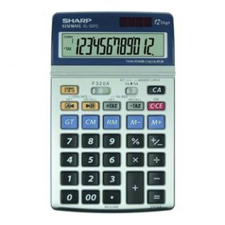 Sharp Kalkulačka EL-337C, strieborná, stolová, dvanásťmiestna