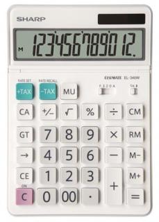 Sharp Kalkulačka EL-340W, biela, stolová, dvanásťmiestna