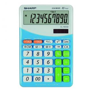 Sharp Kalkulačka EL-M332BBL, bielo-modrá, stolová, desaťmiestna