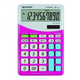 Sharp Kalkulačka EL-M332BPK, ružovo-biela, stolová, desaťmiestna